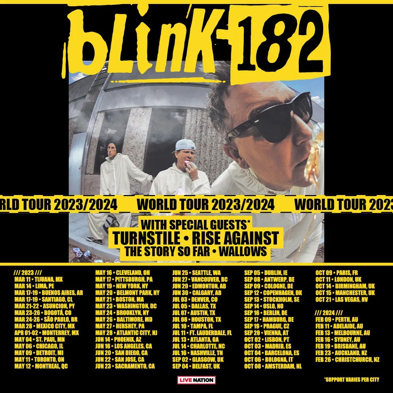 blink 182 europe tour setlist